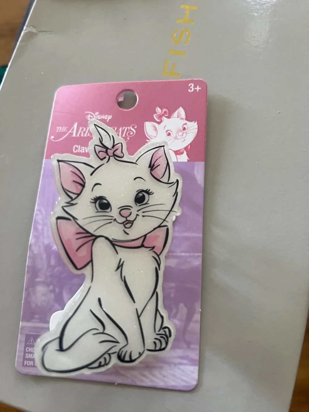 Disney Marie White Cat Charm with Pink Bows
